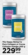 The Happy Being Co Pure Collagen Or Cocoa Collagen Powder-400g Each