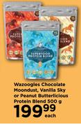 Wazoogles Chocolate Moondust, Vanilla Sky Or Peanut Butterlicious Protein Blend-500g Each