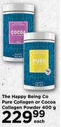The Happy Being Co Pure Collagen Or Cocoa Collagen Powder-400g Each