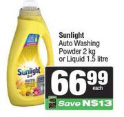 Sunlight Auto Washing Powder 2Kg Or Liquid 1.5L-Each