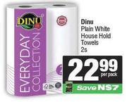 Dinu Plain White House Hold Towels-2s Per Pack
