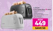 Logik 4-Slice Toaster Black Or White-Each