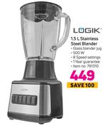 Logik 1.5Ltr Stainless Steel Blender