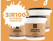 You First Odourless Coconut Oil-3 x 1Ltr