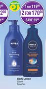Nivea Body Lotion Assorted-For 2 x 625ml