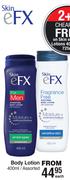 Skin eFX Body Lotion Assorted-400ml Each