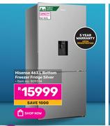 Hisense 463Ltr Bottom Freezer Fridge Silver