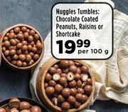 Nuggles Tumbles: Chocolate Coated Peanuts, Raisins Or Shortcake- Per 100 g