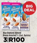 Blue Diamond Almond Breeze Assorted 1 L (Excl. Barista)- For 3
