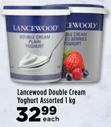 Lancewood Double Cream Yoghurt Assorted 1 Kg- Each