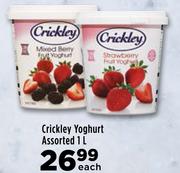 Crickley Yoghurt Assorted 1 L- Each