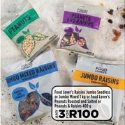 Food Lover's Raisins Jumbo Seedless Or Jumbo Mixed 1 Kg Or Peanuts Roasted And Salted 400g-For Any 3