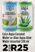 Coco Aqua Coconut Water Or Aloe Aqua Aloe Water Assorted 330 ml- For 2