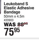 Leukoband S Electic Adhesive Bandage 50mm x 4.5m