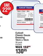 Cuticell Classic Gauze Dressing 10cm x 10cm 36 Pack