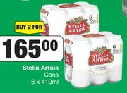 Stella Artois Cans 6 x 410ml-For 2