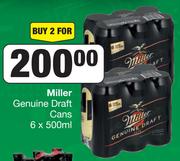 Miller Genuine Draft Cans-For 2 x 6 x 500ml