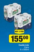 Castle Lite Cans 6 x 500ml-For 2