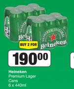 Heineken Premium Lager Cans-For 2 x 6 x 440ml