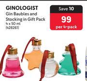 Ginologist Gin Baubles & Stocking In Gift Pack-4 x 50ml