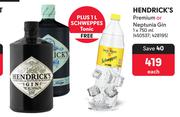Hendrick's Premium Or Neptunia Gin-750ml Each