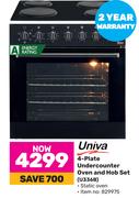 Univa 4 Plate Undercounter Oven & Hob Set U336B