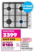 Defy 4 Burner Stainless Steel Gas Hob DHG133