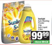 Sunlight Auto Washing Powder 3Kg Auto Liquid 2Ltr-Each