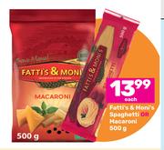 Fatti's & Moni's Spaghetti Or Macaroni-500g Each
