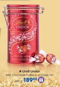 Lindt Lindor Milk Chocolate Truffles in a Clasp Tin-300gm