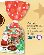 Cemoi Little Santa Tree Ornaments 8 Chocolates In A Bag