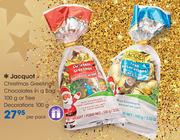 Jacquot Christmas Greetings Chocolates In A Bag 100g Or Tree Decorations 100g-Per Pack
