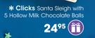 Clicks Santa Sleigh With 5 Hollow Chocolate Balls