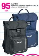 Aspen Flapover 3 Division Backpack-Each