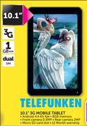 Telefunken 10.1" 3G Mobile Tablet-On 500MB Data Price Plan