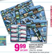Gotcha Boys Book Labels-Per 16 Pack