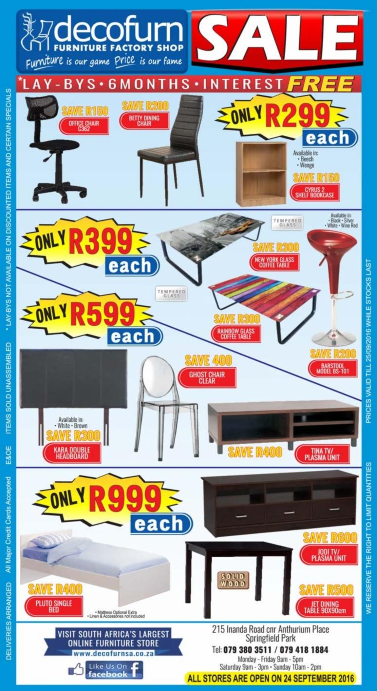 Decofurn Sale 20 Sep 25 Sep 2016 Www Guzzle Co Za