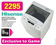 Hisense 8kg White Top Load Washing Machine WTS802