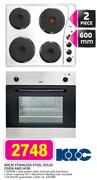 KIC 2 Piece 60cm Stainless Steel Solid Oven And Hob-600mm