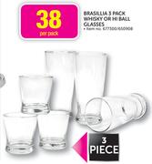 Brasillia 3 Pack Whisky Or Hi-Ball Glasses