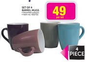 Set Of 4-Piece Barrel Mugs-Per Set