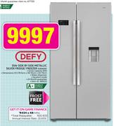 Defy 554Ltr Side By Side Metallic Silver Fridge/Freezer G91635