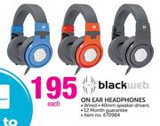 Black Web On Ear Headphones Each