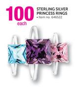 Sterling Silver Princess Rings Each