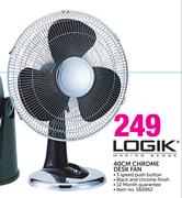 Logik 40cm Chrome Desk Fan