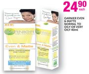 Garnier Even & Matte Normal To Oily Or Very Oily-40ml Each