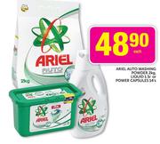 Ariel Auto Washing Powder-2kg, Liquid-1.5ltr Or Power Capsules-14's Each