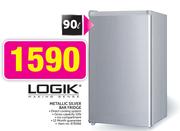 Logik 90ltr Metallic Silver Bar Fridge