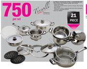 Tissolli 21 Piece Stainless Steel Cookware Set-Per Set
