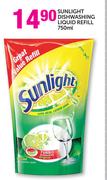 Sunlight Dishwashing Liquid Refill-750ml